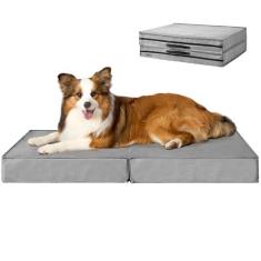 Imagem de EHEYCIGA Camas dobráveis impermeáveis para cães grandes - Cama ortopédica para cães ao ar livre com capa removível lavável, colchão de cama para animais de estimação com alça, 91,4 x 68,5 x 8,88 cm