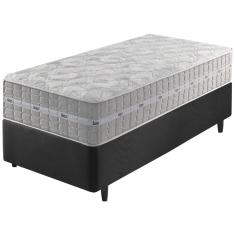 Imagem de Cama Box Solteiro King Preto + Colchão Molas Ensacadas Alabama 96x203x61cm