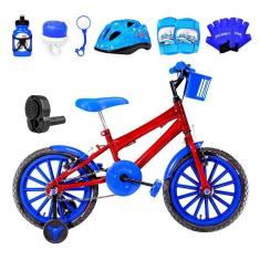 Imagem de Bicicleta Infantil Aro 16 Nylon Vermelha e Azul