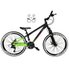Imagem de Bicicleta Aro 26 Vikingx Tuff X44 Preto/Verde 21v Freios a Disco Hidrá