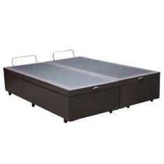 Imagem de Base Box Baú Casal Bipartido Sintético Marrom:Marrom - Lordcolchoes