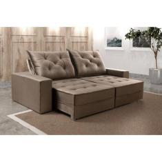 Imagem de Sofá Retrátil E Reclinável 2 Lugares 210cm Ágata Capuccino - Vivarodec