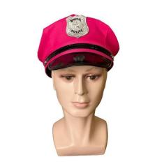 Imagem de Quepe Policial Rosa Adulto Com Emblema Fantasia Carnaval - Lynx , Rosa