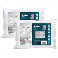 Imagem de Kit 2 Travesseiros Plumax Percal Alto 17cm 50x70cm Fibrasca