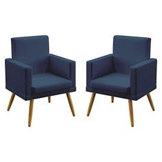 Imagem de Kit 2 Poltronas Decorativas Nina Com Rodapé Sued  Marinho Aradecor