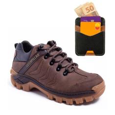 Imagem de Kit Tênis Adventure Baru em Couro Legítimo + Porta Cartão Slim-Masculino