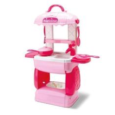 Imagem de Kit Cozinha Brinquedo Completa Infantil Maletinha Rosa - Bambola Kitch