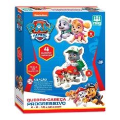 Imagem de Quebra Cabeça Patrulha Canina Infantil Madeira Progressivo