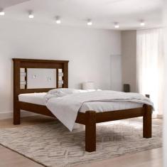 Imagem de Cama Solteiro com Cabeceira Flex Lavínia Malbec e Off White
