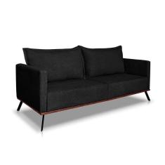 Imagem de Sofá 3 Lugares Zeus Linho Bouclê Preto 220 cm