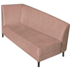 Imagem de Recamier Valéria 140cm Lado Direito Suede Rosê - Amarena Móveis