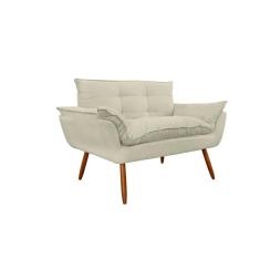 Imagem de Namoradeira Decorativa para Sala de Estar Opala Suede Bege - Montanaris Decor