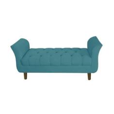 Imagem de Recamier Estofado Para Quarto Closet 140 cm Grécia Suede Azul Turquesa - DL DECOR