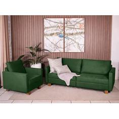 Imagem de Conjunto Sofá 1,80 2 Lugares e Poltrona Plaza Verde - Straub Web