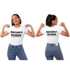 Imagem de T-shirt Camiseta Feminina Mantenha a Distância Frase divertida