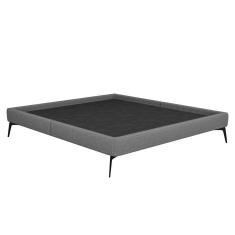 Imagem de Cama Casal Queen 165cm Pés Metálicos Elisa S05 Linho Cinza