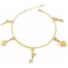 Imagem de Pulseira Cabeleireira Escova Tesoura Beleza Folheado 18k