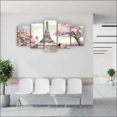 Imagem de Quadros Decorativos Sala Paris Flores Outono Aquarela