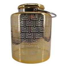 Imagem de Vaso De Vidro Decorativo C/ Alça De Metal 31 X 15