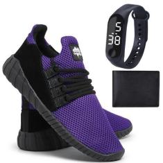 Imagem de Tênis Conforto Caminhada Corrida Leve Fitness Academia + Carteira + Re