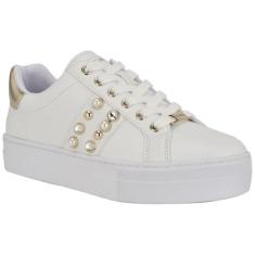 Imagem de Nine West Tênis feminino Gripes, Branco/dourado 140, 36