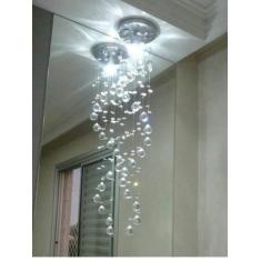 Imagem de Lustre De Cristal Espiral  Para Lavabo, Hall Social, Cabeceira De Cama, Com 1 Metro De Altura