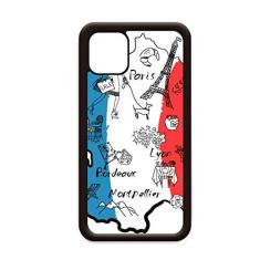 Imagem de Mapa da cidade da França Bandeira Nacional para iPhone 12 Pro Max Capa para Apple Mini Mobile Case