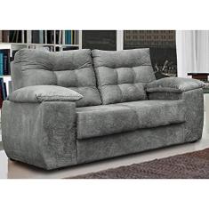 Imagem de Sofá Luxemburgo 2 Lugares 1,52m Tecido Suede Cinza