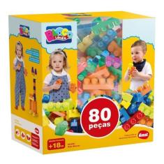 Imagem de Blocos De Montar Mais Blocos 80 Peças - Mk380 - Dismat