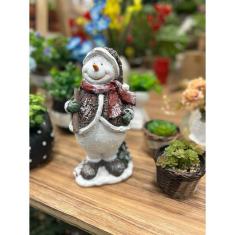 Imagem de Boneco de neve em resina Merry Christmas 19x16x32 cm