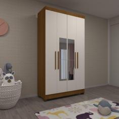 Imagem de Guarda Roupa 4 Portas Com Espelho E Pés Freijó Com Areia