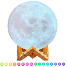 Imagem de Luminária Lua Cheia 3D Umidificador Aromatizador Para Relaxamento - De