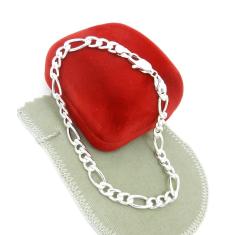 Imagem de Pulseira Masculina 23Cm 6Mm Largura Folheada Prata Pl204