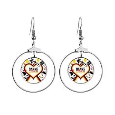 Imagem de Brincos com bandeira de futebol da Alemanha com padrão de cultura, argola pendurada, joia circular