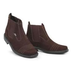 Imagem de Botina masculina bota country couro 4ssss calçados solado costurado