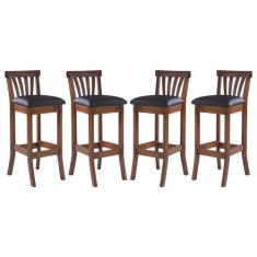 Imagem de Kit 4 Banquetas Alta Estofada Anthurium 36 x 100 Cm Madeira Maciça Imb