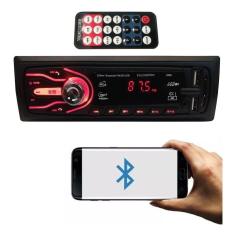 Imagem de Som Automotivo Bluetooth Usb Cartão Memória Rádio Fm Relógio