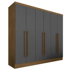 Imagem de Guarda Roupa 6 Portas Casal Mayra Boreal/grafite - Móveis Arapongas