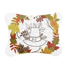 Imagem de Guirlanda de Ação de Graças, Dia de Ação de Graças, moldura de quebra-cabeça para decoração de imagem