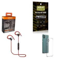 Imagem de Kit Capinha Samsug A04 Fone Bluetooth E Película De Vidro 3D