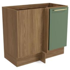 Imagem de Armário de Cozinha Botanic 98 Cm 1 Porta Nogueira/Verde Oliva - Kappes