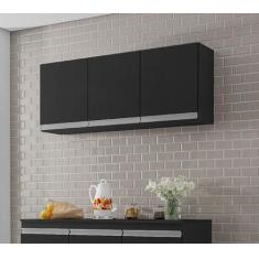 Imagem de Armário de Cozinha Aéreo Andréia 120cm Preto - AJL Móveis