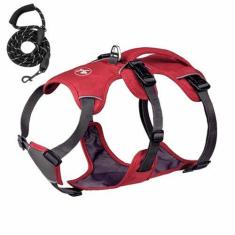 Imagem de Wegitcs Peitoral para cães, refletivo à prova d'água, com alça de controle fácil para caminhar com segurança, peitoral ajustável para cães grandes, médios e pequenos, peitoral respirável para animais