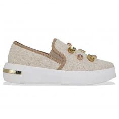 Imagem de Tênis Feminino Slip On Pedrarias Natural Linho Vizzano 1354.114