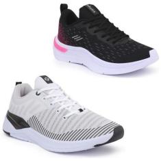 Imagem de Tênis Feminino Fitness Esportivo Caminhada Confortável Kit 2 - It Save