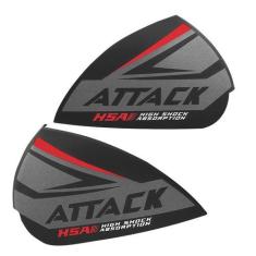 Imagem de Orelhas Laterais Capacete Pro Tork Attack Hsa, PRETO - VERMELHO, Único
