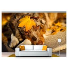 Imagem de Papel De Parede Animais Cachorro Outono 3D Anm98