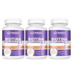Imagem de Biotina - Vitamina B7 - Ashivins - 180 Caps - 400 Mg