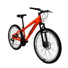 Imagem de Bicicleta Frx Freeride Aro 26 Freio a Disco 21 Velocidades Cambios Shimano Laranja Neon - Gios 