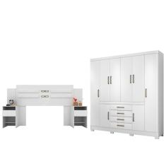 Imagem de Conjunto Cabeceira e Guarda Roupa Casal Trieste